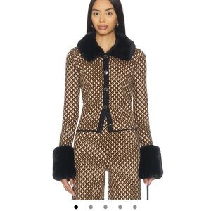CHATEAU CARDIGAN Show Me Your Mumu Carmel Ceo Knit With Faux Fur